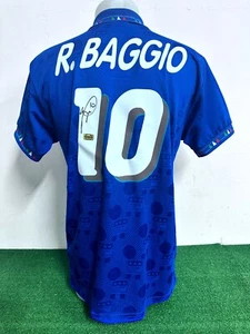 MAGLIA ITALIA ROBERTO BAGGIO AUTOGRAFATA NO MATCH WORN SHIRT JERSEY CAMISETA COA - Foto 1 di 5
