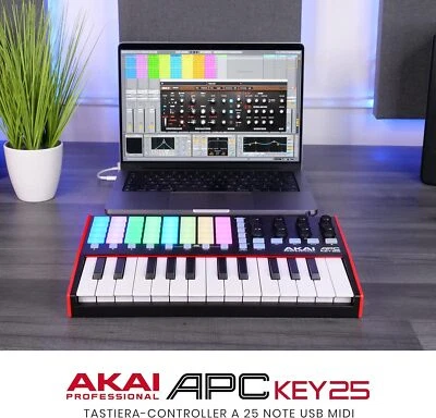 AKAI APC Key 25 MKII CONTROLLER MIDI USB ABLETON LIVE con 40 PAD RETROILLUMINATI - Immagine 1 di 4