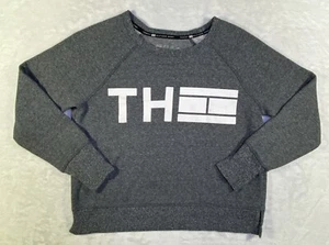 Tommy Hilfiger Sport Sweatshirt Womens S Pullover Slight Crop Gray Crew - Picture 1 of 17
