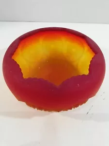 VTG Indiana glass bowl heirloom pattern red /yellow Approx. 5 3/4" diameter VGC - Picture 1 of 11