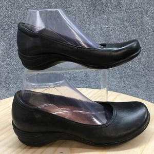 Hush Puppies Shoes Womens 8.5 M Wedge Pumps Black Leather Comfort Round Toe - Picture 1 of 20