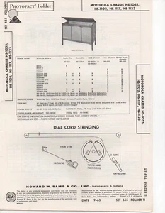 1963 Motorola HS-1055 RADIO SERVICE MANUAL PHOTOFACT SCHEMATIC 1102 1117 1123  - Bild 1 von 1