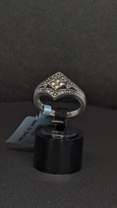 0.20 ct Natural Marcasite Sterling Silver Ring size N Certificate - Picture 1 of 10