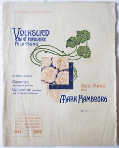 Partituras originales Mark Hambourg Volkslied 1902 - Imagen 1 de 2