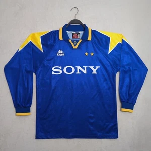 Vintage Juventus FC Away Jersey 1995-1996 Blue XL #6 Paolo Sousa Maglia Kappa - Picture 1 of 10