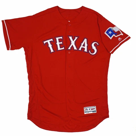 Mens MLB Texas Rangers Authentic On Field Flex Base Jersey - Red Alternate Cover