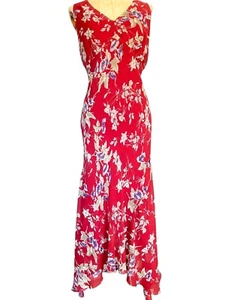 Pure Silk Long Bias Cut Dress Blunauta Italy BNWT Fit 12 - Picture 1 of 15
