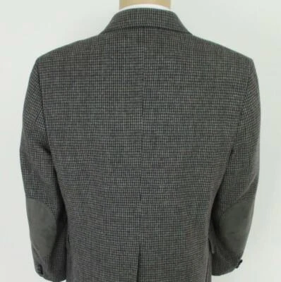 Casaco esportivo masculino 40 R Pendleton cinza tweed lã camurça couro cotovelos 2Btn - Imagem 1 de 4