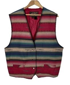Gilet cowgirl vintage Eddie Bauer Navajo tribale azteco sud-ovest donna taglia XL - Foto 1 di 15