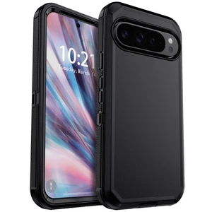 For Google Pixel 9/9 Pro/9 Pro XL Black Shockproof Case Heavy Duty Rugged Cover - Picture 1 of 33