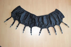 Strapsgürtel Strumpfhalter Echt Leder Schwarz 10 Klipse/Strapse  Gr. Large - Bild 1 von 5