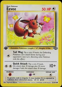 Eevee 51/64 Jungle 1st Edition Rare Vintage Pokemon Card - Picture 1 of 11
