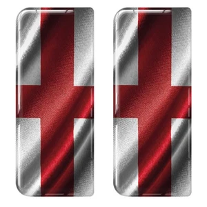 2x Insignias de placa numerada de gel con textura de bandera de Inglaterra - Imagen 1 de 1