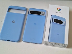 Google Pixel 8 Pro Mobile Phone - Blue Bay - Fantastic Condition - Boxed - 128GB - Zdjęcie 1 z 12