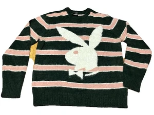 Playboy x Huf Sweater Men's Size Small Green Pink Faux Mohair - Picture 1 of 11