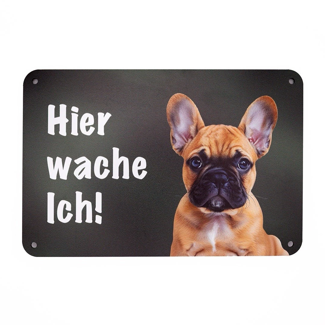 Warnschild „Englische Bulldogge“ – Aluminium, 30,5x20 Cm (A4), 0,5 Mm Stark, Mit Befestigungslöchern