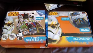 2 Star Wars Darth Vader 4 Piece Full sheet set 2 DIF NEW UNUSED - Picture 1 of 5