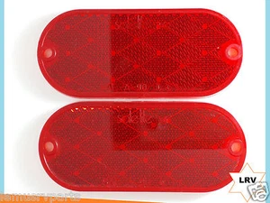 Red Reflectors W/Mouting Holes and Adhesive X RV Motorhome - Trailer - Camper - Picture 1 of 3