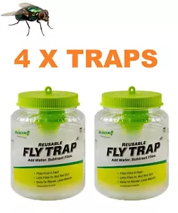 Rescue Reusable Non-Toxic Fly Trap & Attractant Outdoor Fly Trap Bundle Of ((4)) - Picture 1 of 12
