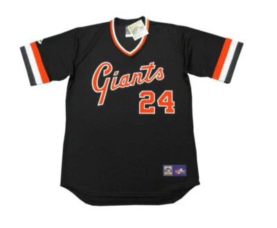 Willie Mays 1978 San Francisco Giants Road Black Cooperstown Throwback Jersey - Image 1 of 3