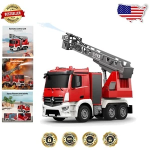 Interactive RC Fire Truck - Full-Directional Water Sprinkler for Little Heroes - Picture 1 of 9