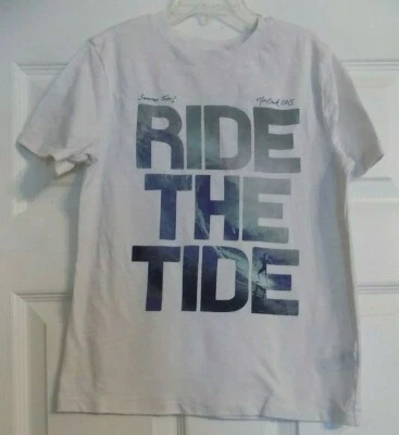 Boy's White Cherokee Short Sleeve Shirt Size S 6-7 RIDE THE TIDE SUMMER TIME!  - Image 1 of 3