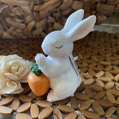 Bath & Body Works imán vela tarro topper CONEJO DE PASCUA BLANCO con zanahoria brillante Foto 1 de 4