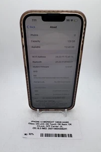 Apple iPhone 13 - Midnight - 128GB - (Unlocked) - A2482 - works great - Afbeelding 1 van 10