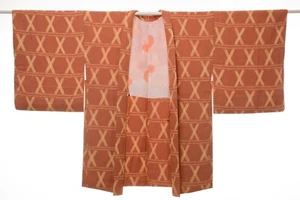 Vintage Japanese Kimono Silk Antique BORO HAORI Kusakizome Dyed/KB834/630 - Picture 1 of 6