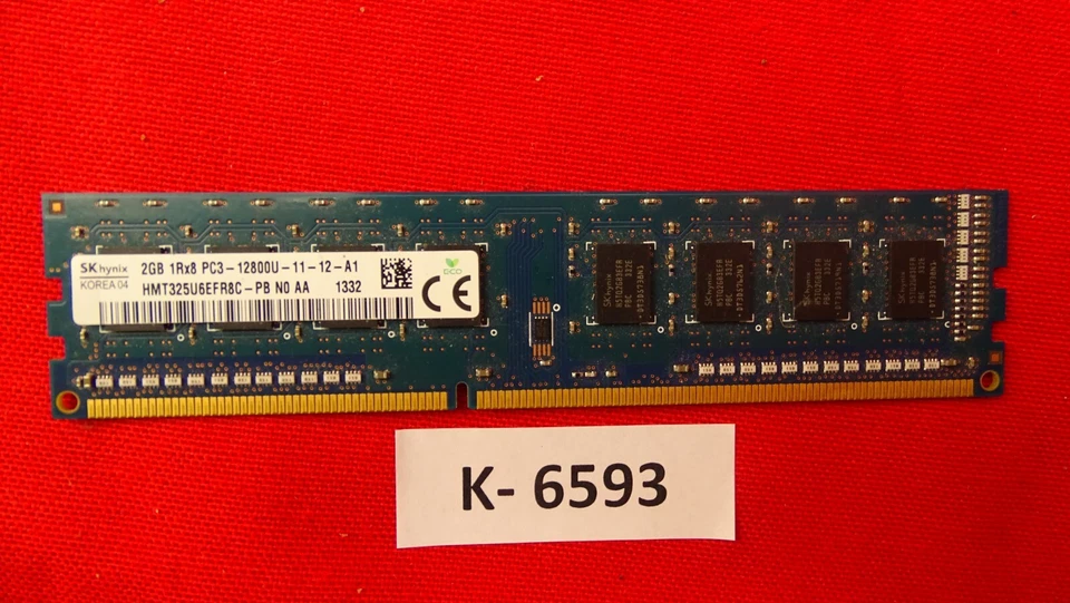 SK hynix 2GB 1Rx8 PC3-12800U/DDR3-1600/CL-11/HMT325U6EFR8C-PB / Dimm - Image 1 of 1