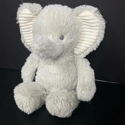 Carters Gray Elephant Plush Ribbed Corduroy Ears Shaggy 10" Stuffed Animal Lovey - Image 1 of 4