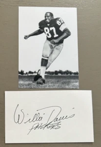 Willie Davis Signed Index Card Autograph NFL Football Hall of Fame HOF Packers 3 - Picture 1 of 1