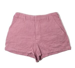 Abercrombie and Fitch Womens Red Linen Blend Flowy Shorts Size Small High Rise