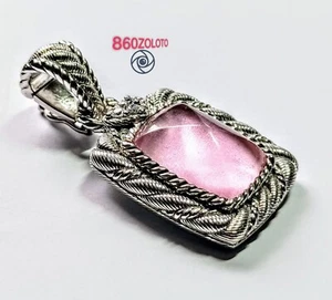 NEW JUDITH RIPKA RETIRED 925 SILVER & LIGHT PINK TOURMALINE DOUBLET PENDANT NWOT - Picture 1 of 8
