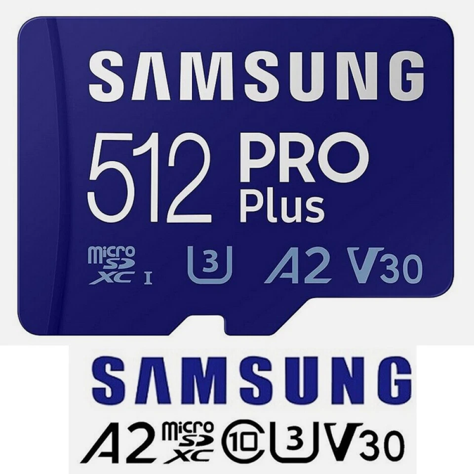 512GB Samsung Micro SD U3 A2 SDXC Class 10 Scheda di Memoria Pro Plus SDHC SDXC - Immagine 1 di 1
