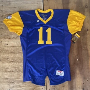 Neu Wilson Fußball Trikot XL blau gelb Performance SCBC Neu mit Etikett - Bild 1 von 15