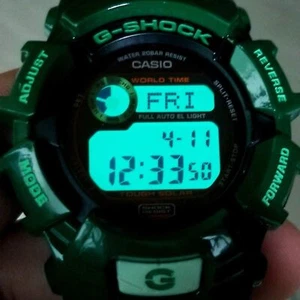 ⌚Rare Casio G-Shock G-2300GR World Time tough solar full auto EL light in green - Picture 1 of 12