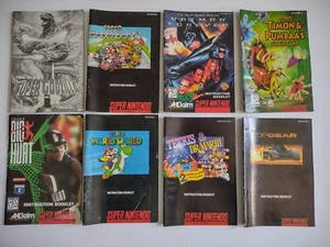 Lot Super Nintendo Manuals Tetris/Dr. Mario World Batman Forever Mario Kart More - Picture 1 of 19