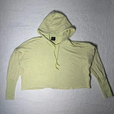 Nike Dri-FIT Cropped Luxe Yoga Training Limelight Hoodie Button Cuff Size Large - Image 1 of 4