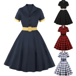 Ladies Party Prom Cocktail Vintage Swing Dress 40S 50S Rockabilly Retro Dresses - Picture 1 of 26