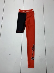 Girls Black Red Half Leg Compression Pants Ball Is Wife Size Youth Small - Picture 1 of 3