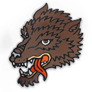 🐺 Flash Tatuaggio Lupo Wall Art - Decorazione Punk Incisa | Insegna Legno Fatta a Mano - Foto 1 di 4