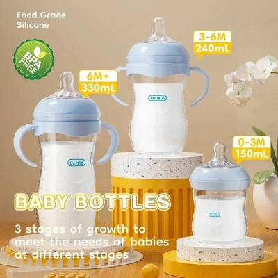 150/240/330ML Baby PP Flasche Neugeborene Anti-Choke mit Griff Milchflasche Füttern - Bild 1 von 4