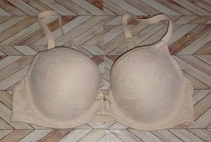 Women's Wacoal Lined Underwire Bra Size 32D Beige 853201 - Picture 1 of 4