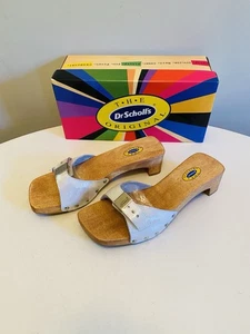 Dr Scholls Women Size 6 M Exercise Clog Sandal White Smooth Leather Slide New - Picture 1 of 14