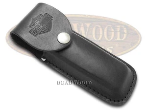 Case xx Harley Davidson Large Black Leather Belt Sheath for Pocket Knives 52098 - Picture 1 of 4