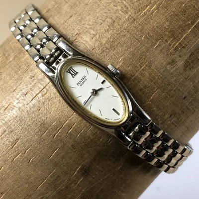 Reloj De Colección Pulsar Mujer V220-6190 Moda Tono Plateado Ovalado Cuarzo Analógico 13mm 7" Foto 1 de 4