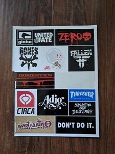 Vintage Page Of Skateboard Stickers Lot Of 12 - Picture 1 of 6