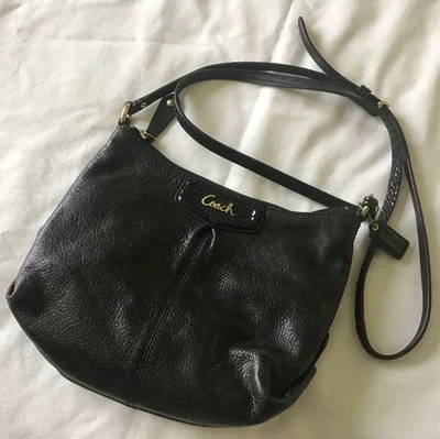 VINTAGE COACH ASHLEY CROSSBODY HANDBAG BLACK WITH SEQUINS ELEGANT - Image 1 of 2