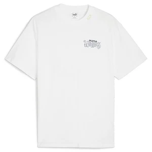 PUMA Hoops Showtime Graphic Crew Neck Short Sleeve T-Shirt Ii Mens White Casual - Picture 1 of 3